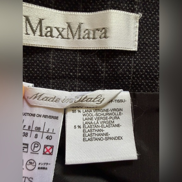 MaxMara Charcoal Pinstripe Pencil Skirt 95%Virgin Wool - Picture 12 of 14